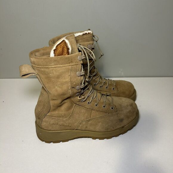Belleville 775ST Waterproof Steel Toe Combat Boots, Tan Brown Leather, Size 5 W - Picture 1 of 7